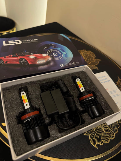 🚗 6-in-1 Multi-Color LED Car Headlight with Flasher – Stylish, Safe & Brightest