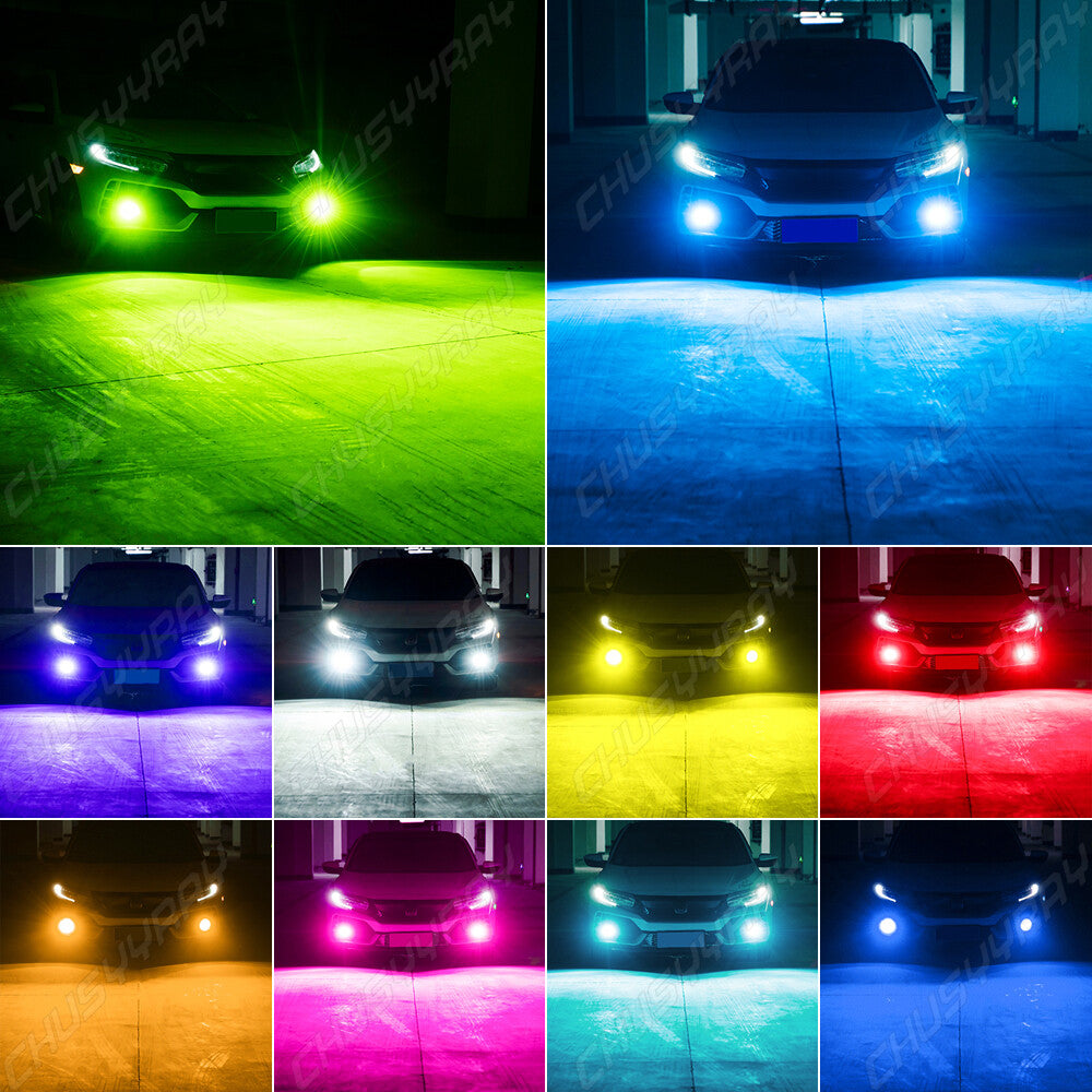 🚗 6-in-1 Multi-Color LED Car Headlight with Flasher – Stylish, Safe & Brightest